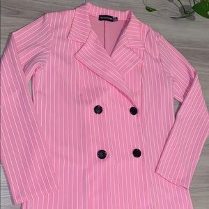 Pretty Little Thing Pink Pinstripe Blazer